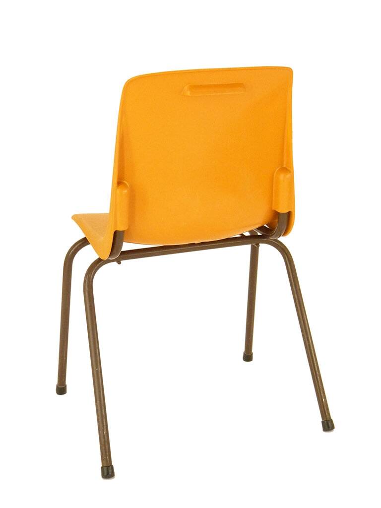 Orange plastic school chair