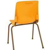 Orange plastic school chair
