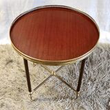 Solid brass coffee table and solid wood 60s/70s