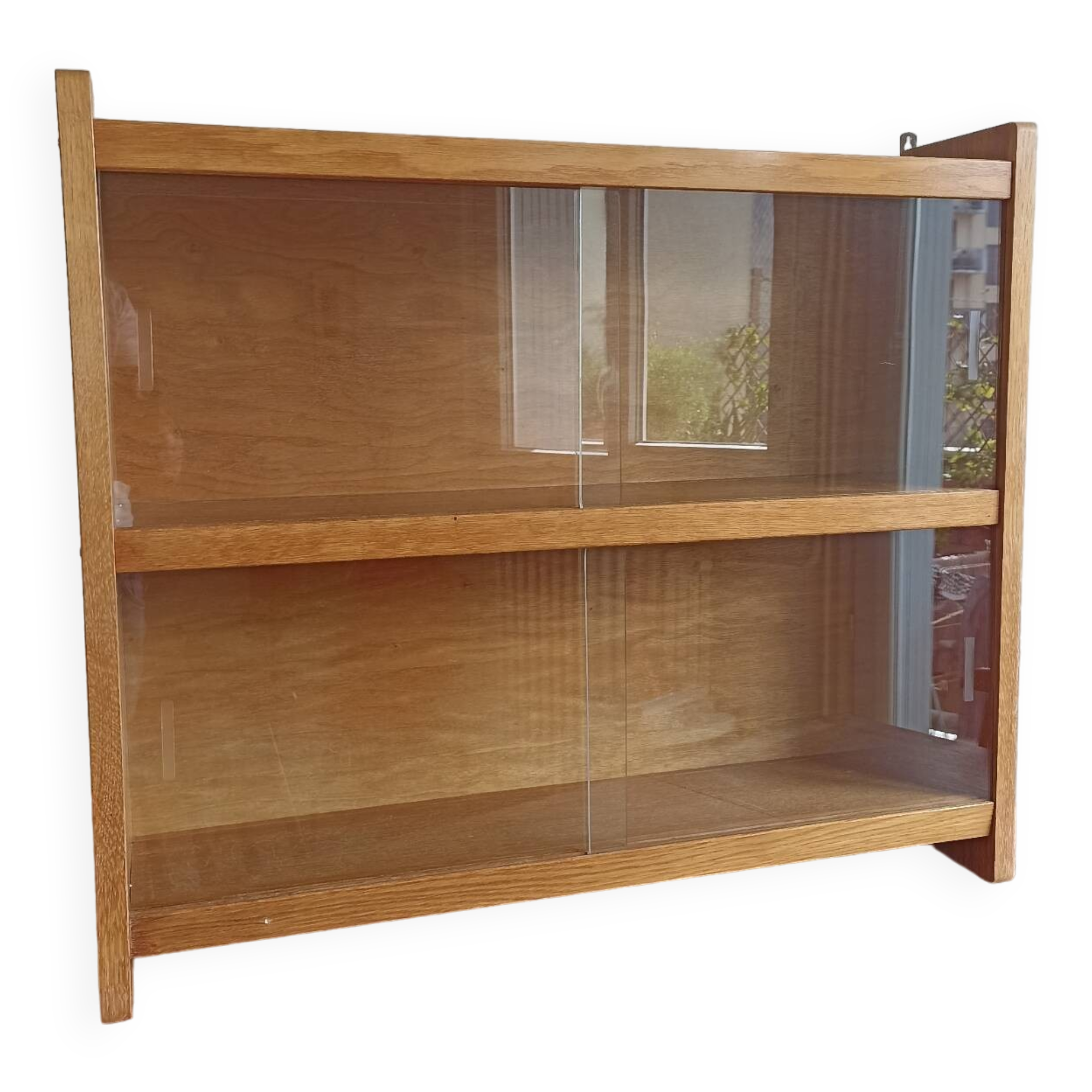 Vintage oak display cabinet