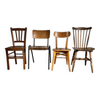 Ensemble de 4 chaises dépareillées