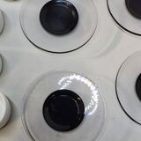 Guzzini Coffee Set 6 Porcelain Espresso Cups and 6 Plexiglas Saucers