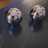 2 boutons boule laiton chromé 35mm