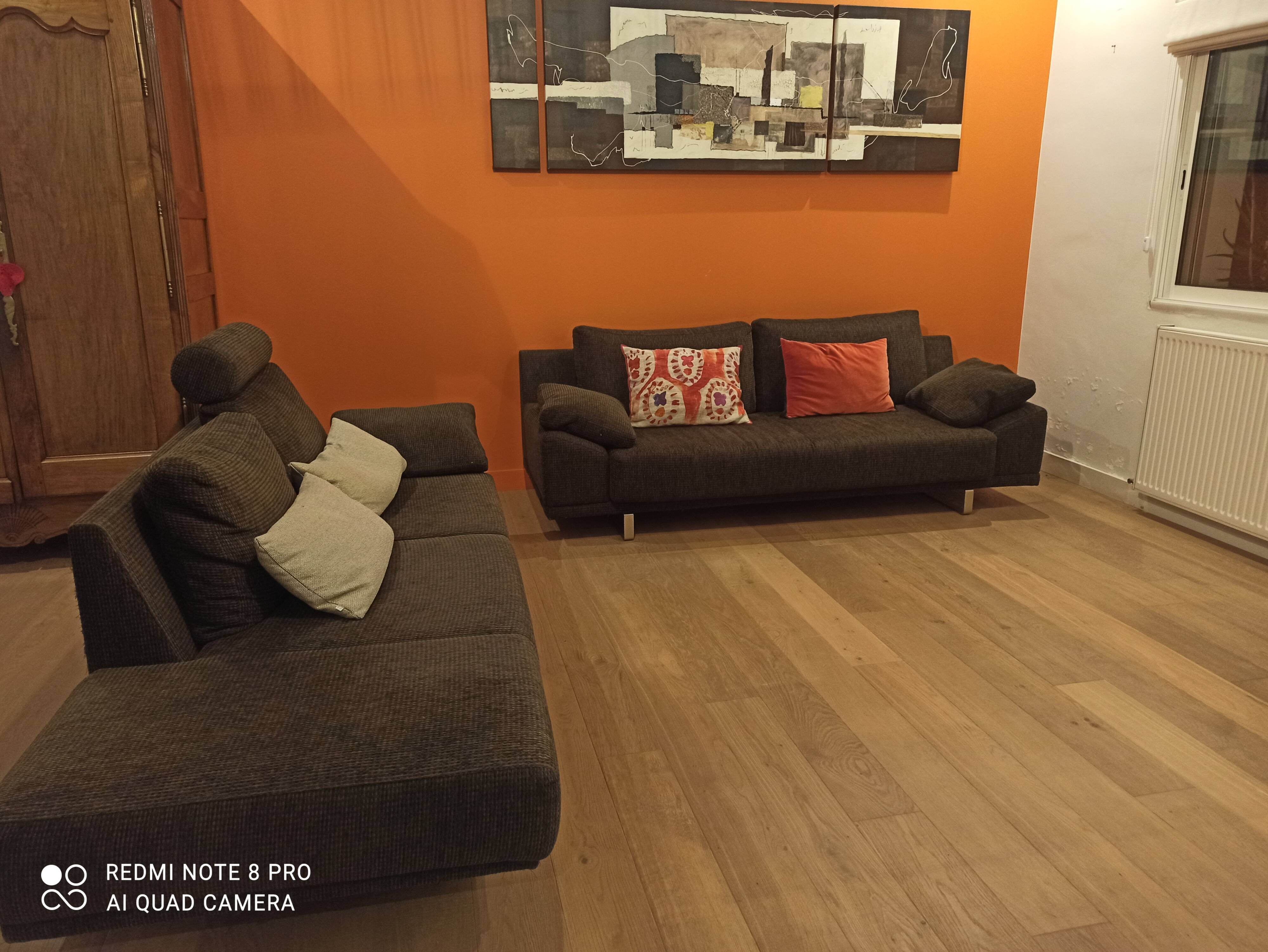 Acrylic and oil painting triptych on canvas