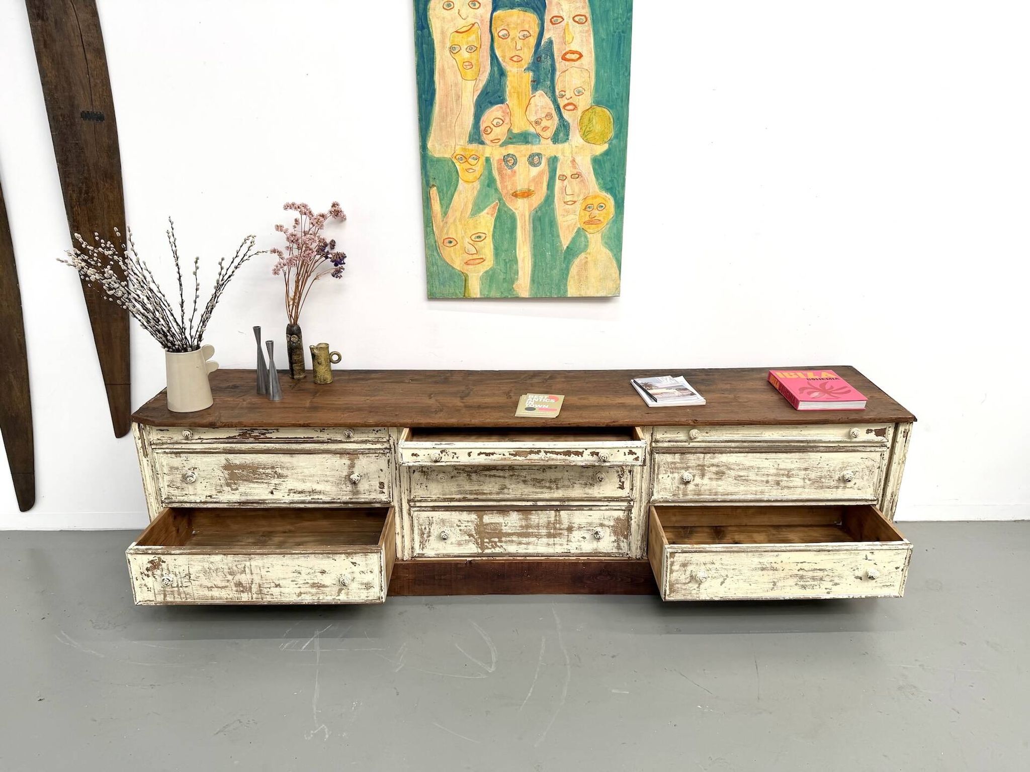 Large antique haberdashery cabinet, circa 1900