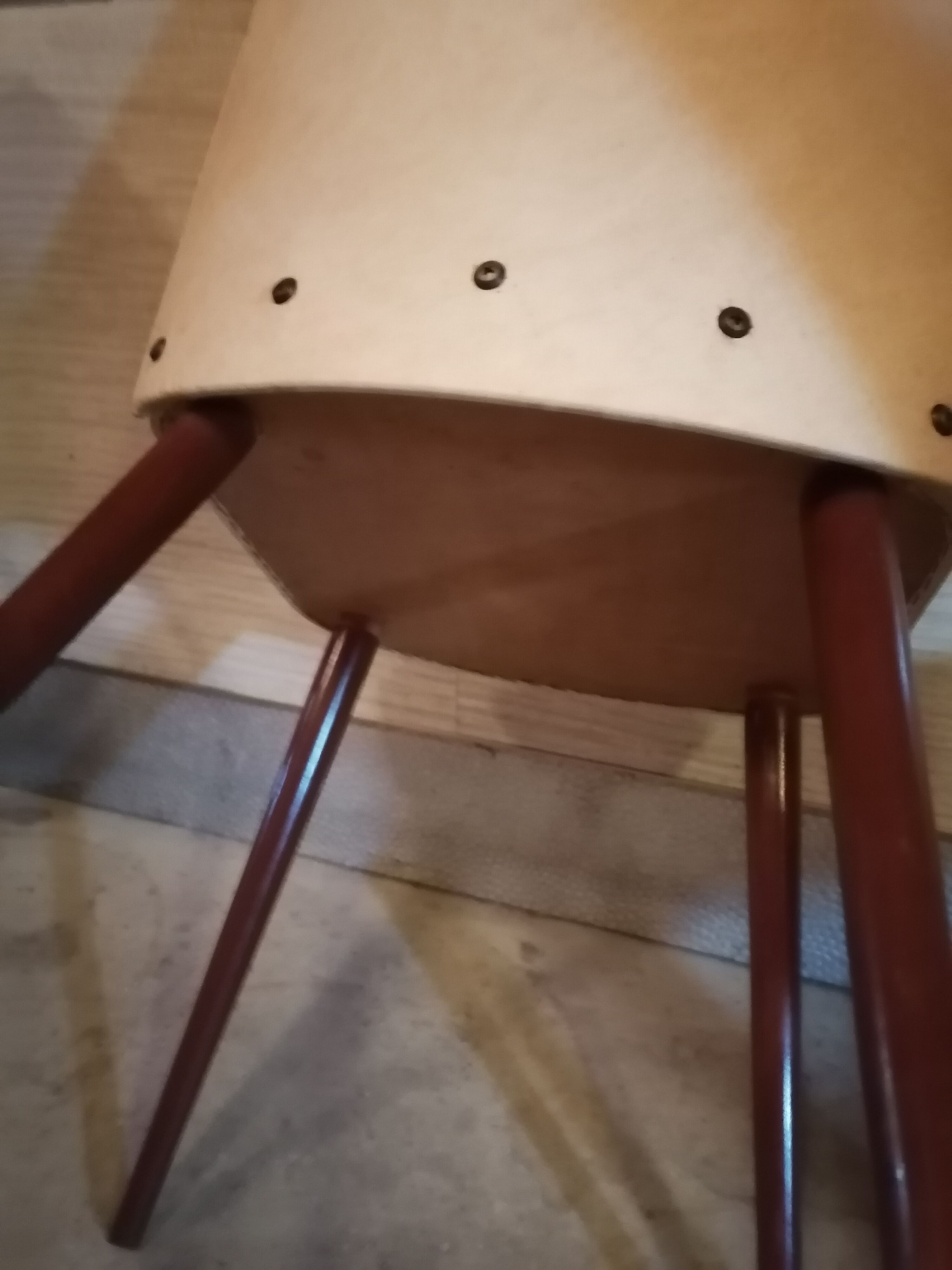 Lot of 2 chairs Scandinavian style 1960 50 Skai marble cream