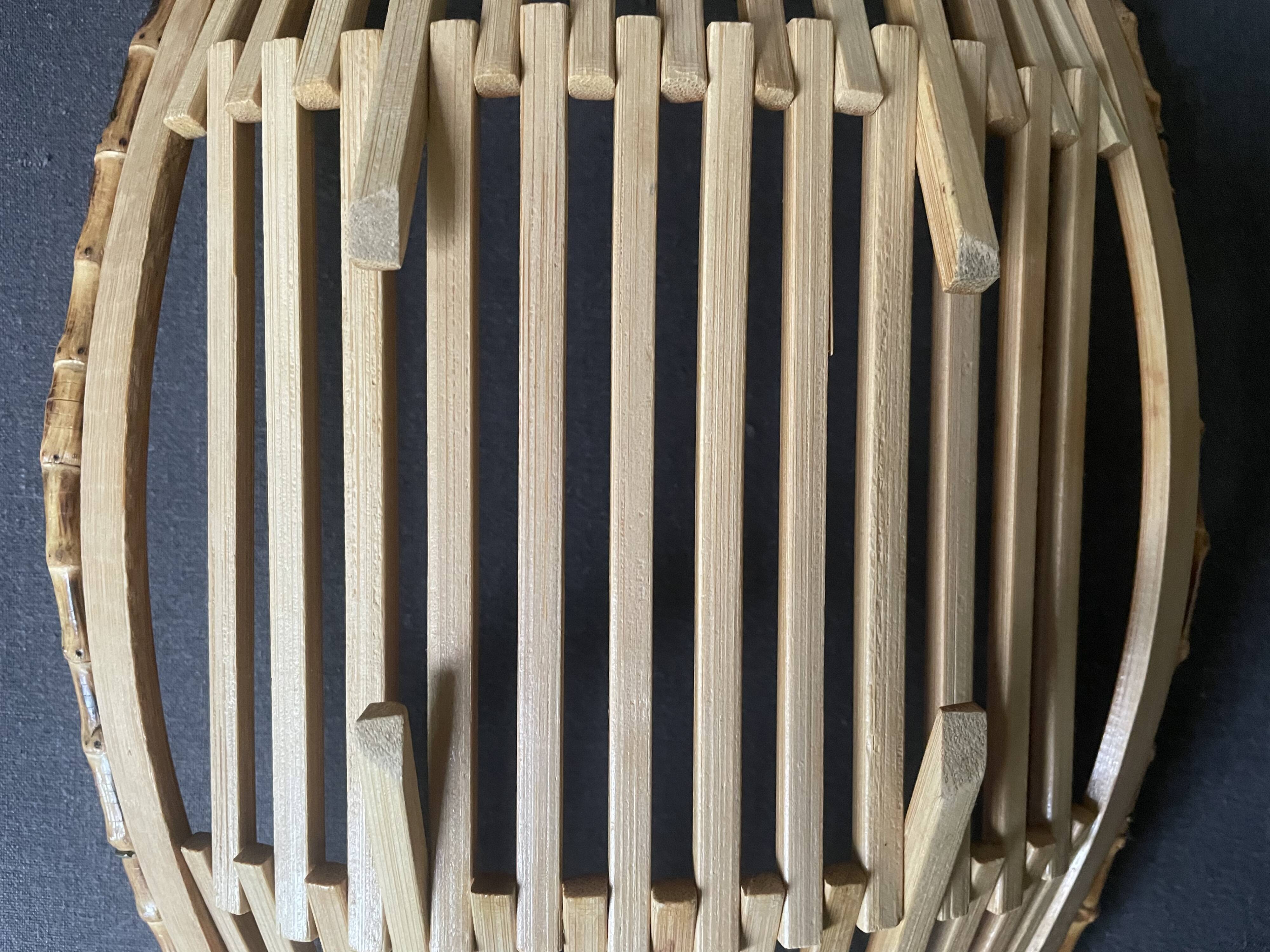 70s bamboo fruit basket