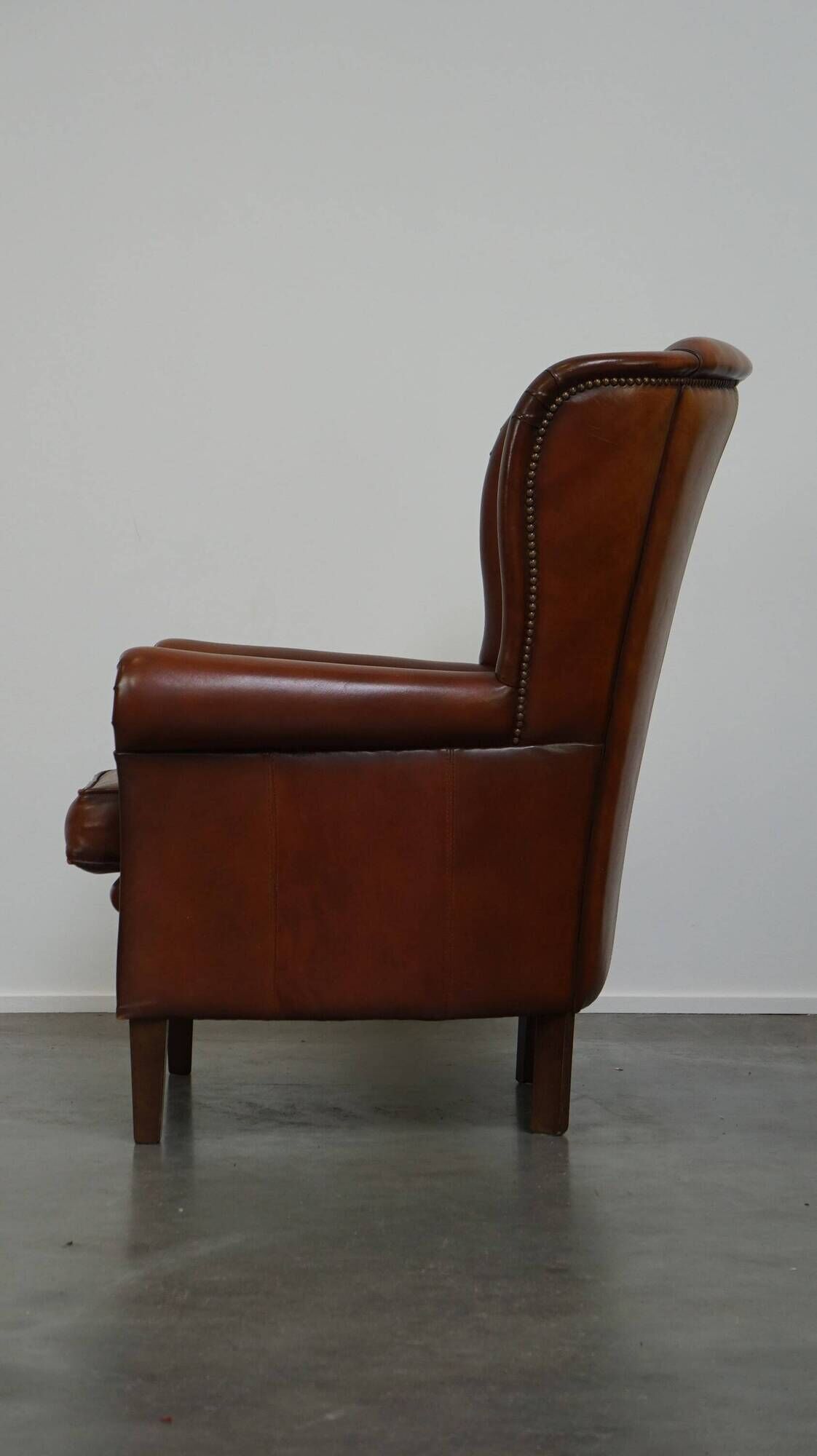 Beautiful classic sheepskin armchair with a beautiful appearance and a comfortable seat