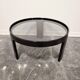 1970s Mid-Century Modern Black Coffee Table with Smoked Glass Top