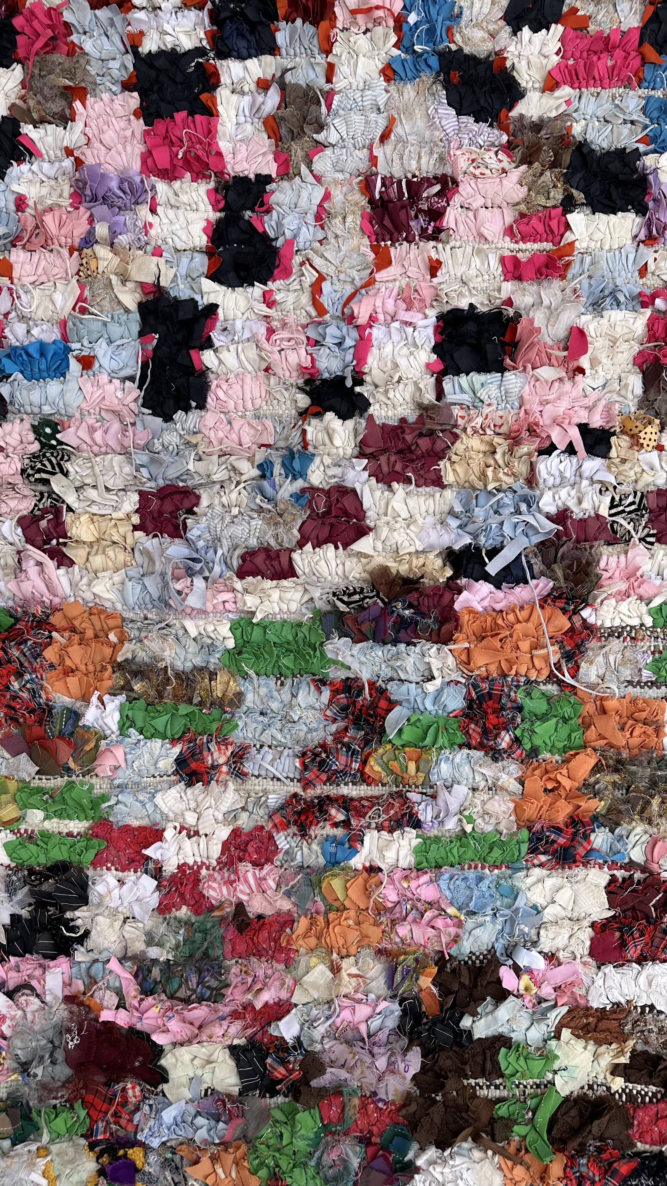 Tapis Berbère Boucherouite coloré - 102 x 239 cm