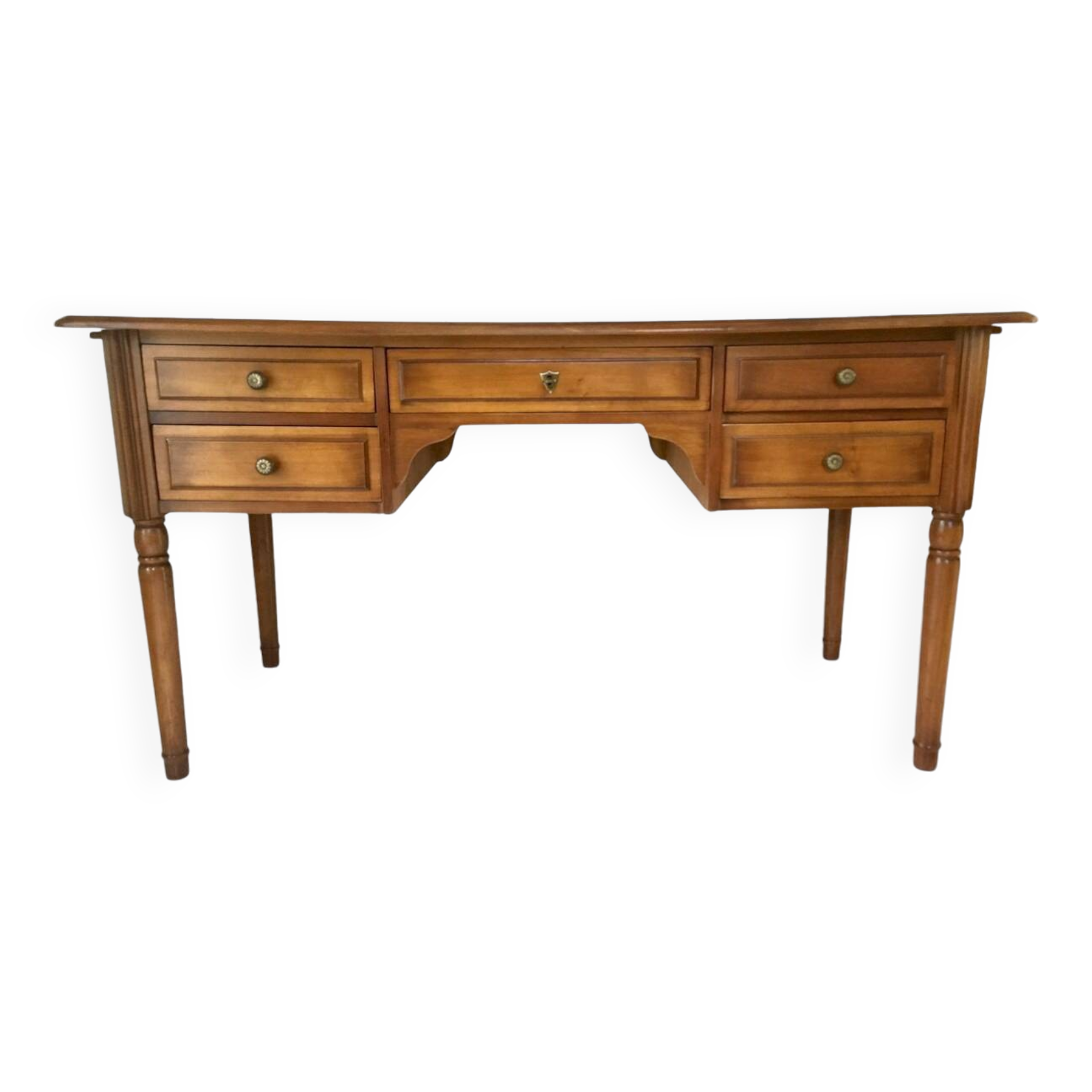 Bureau style Directoire 5 tiroirs et tablettes latérales