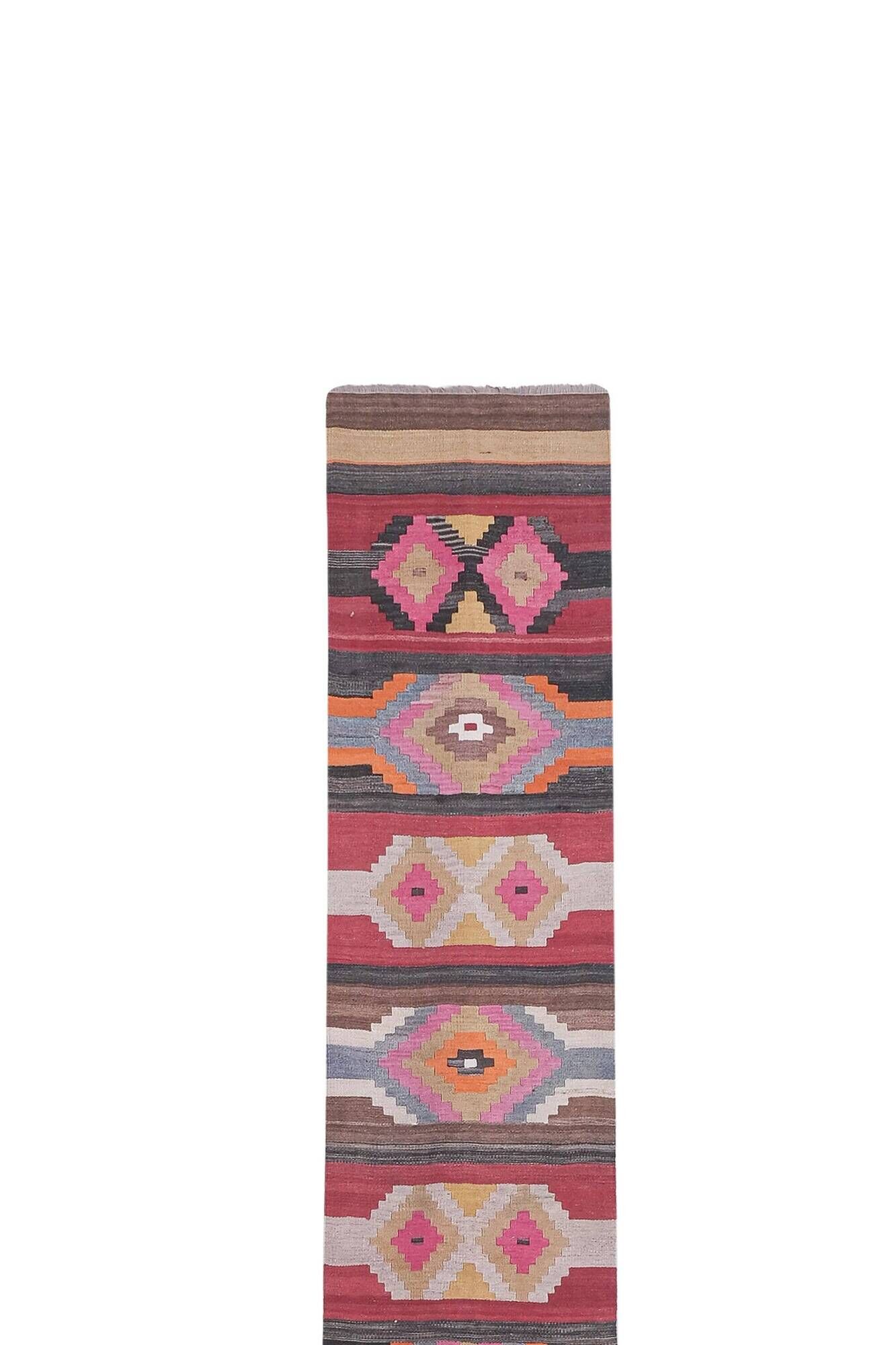 Vintage Turkish hallway rug 78x642 cm