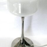 Designer table lamp space age 1960-70 chrome and glass