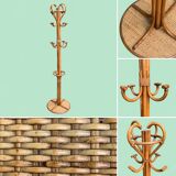Vintage rattan parrot coat rack 1970