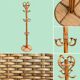 Vintage 1970s rattan parrot coat rack