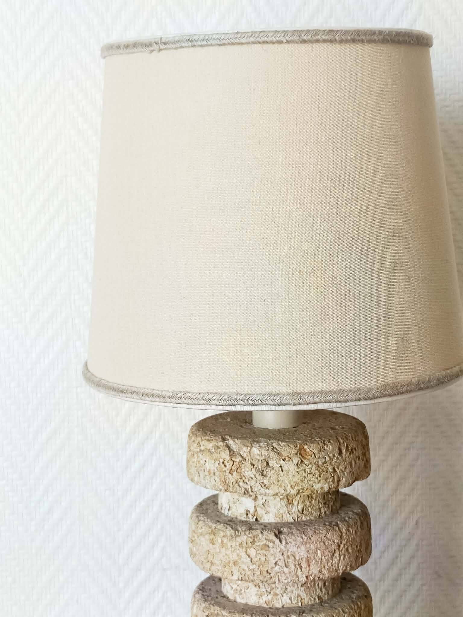 Brutalist stone lamp in Tormos style, circa 1970.