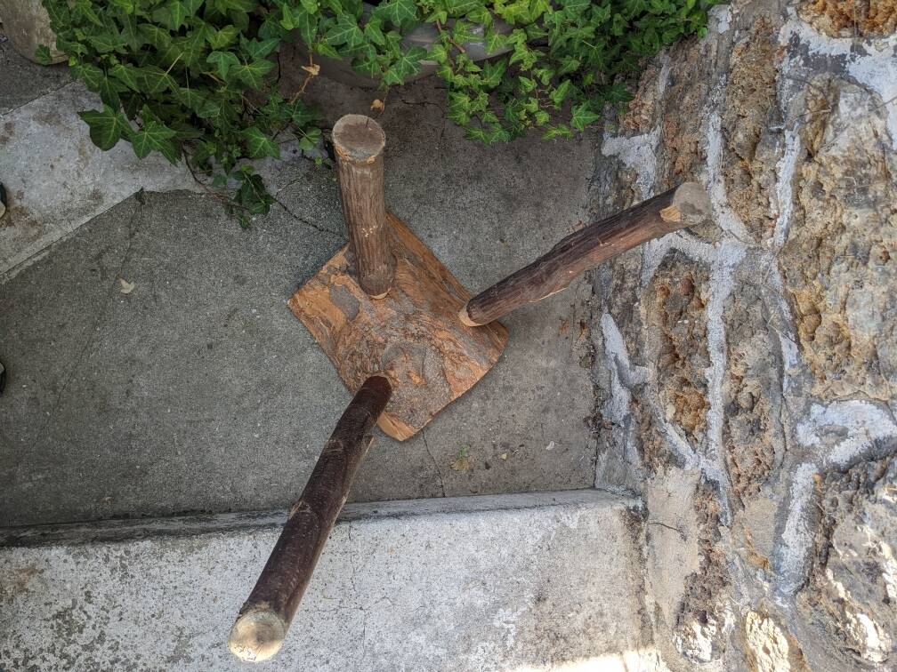 Handmade tripod stool wabi-sabi country decoration slow wood log