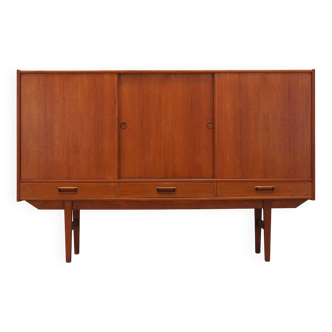 Buffet haut en teck, design danois, années 1960, production : Danemark