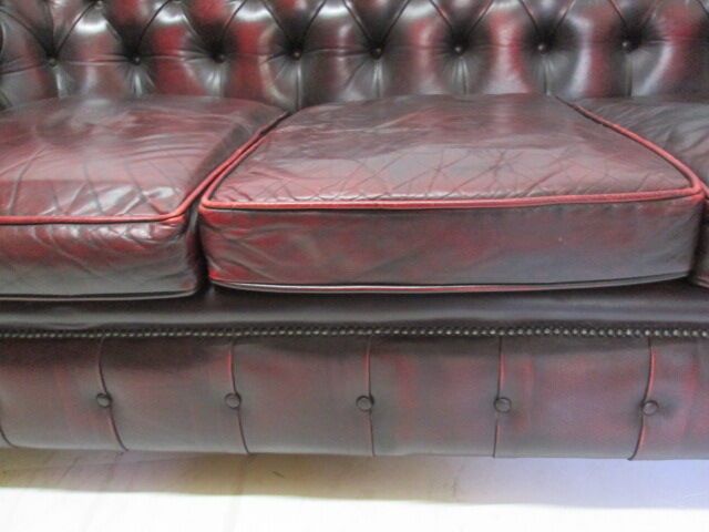 Sofa english chesterfield 3 places leather