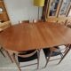 Scandinavian dining table, signed Meubles TV Paris, 1960.