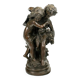 Bronze statue of two children carrying a bouquet of flowers, signed Auguste Moreau (1834-1917)
