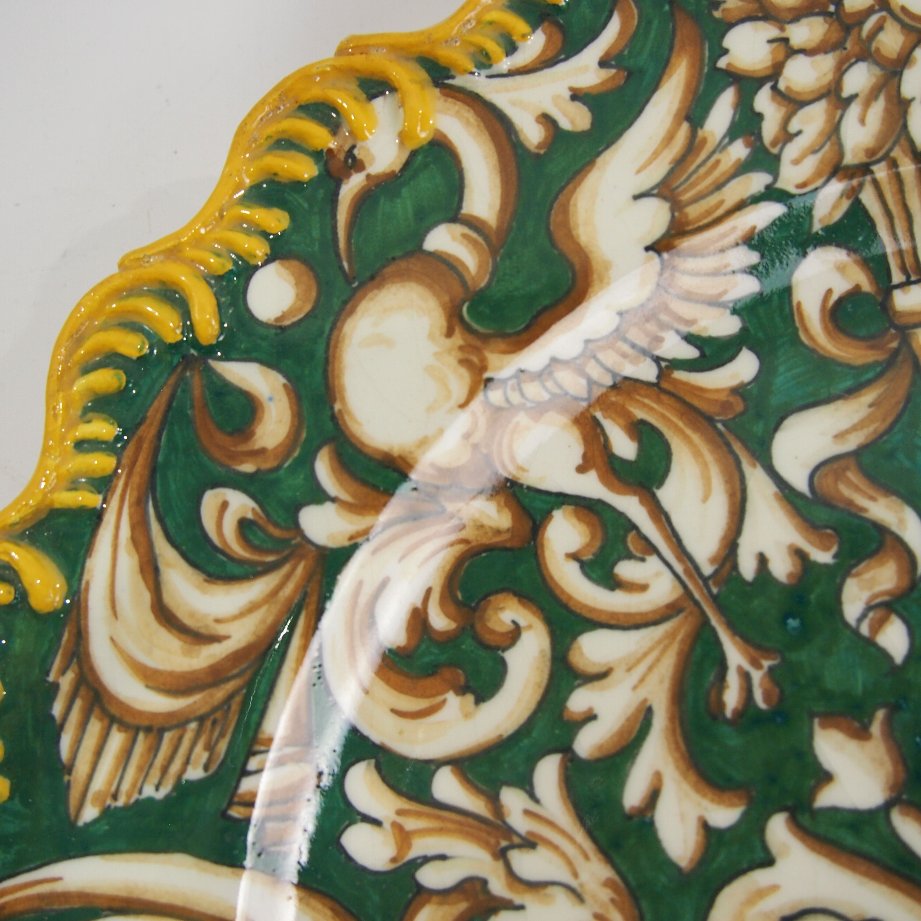 Decorated plate signed Barrielle vintage