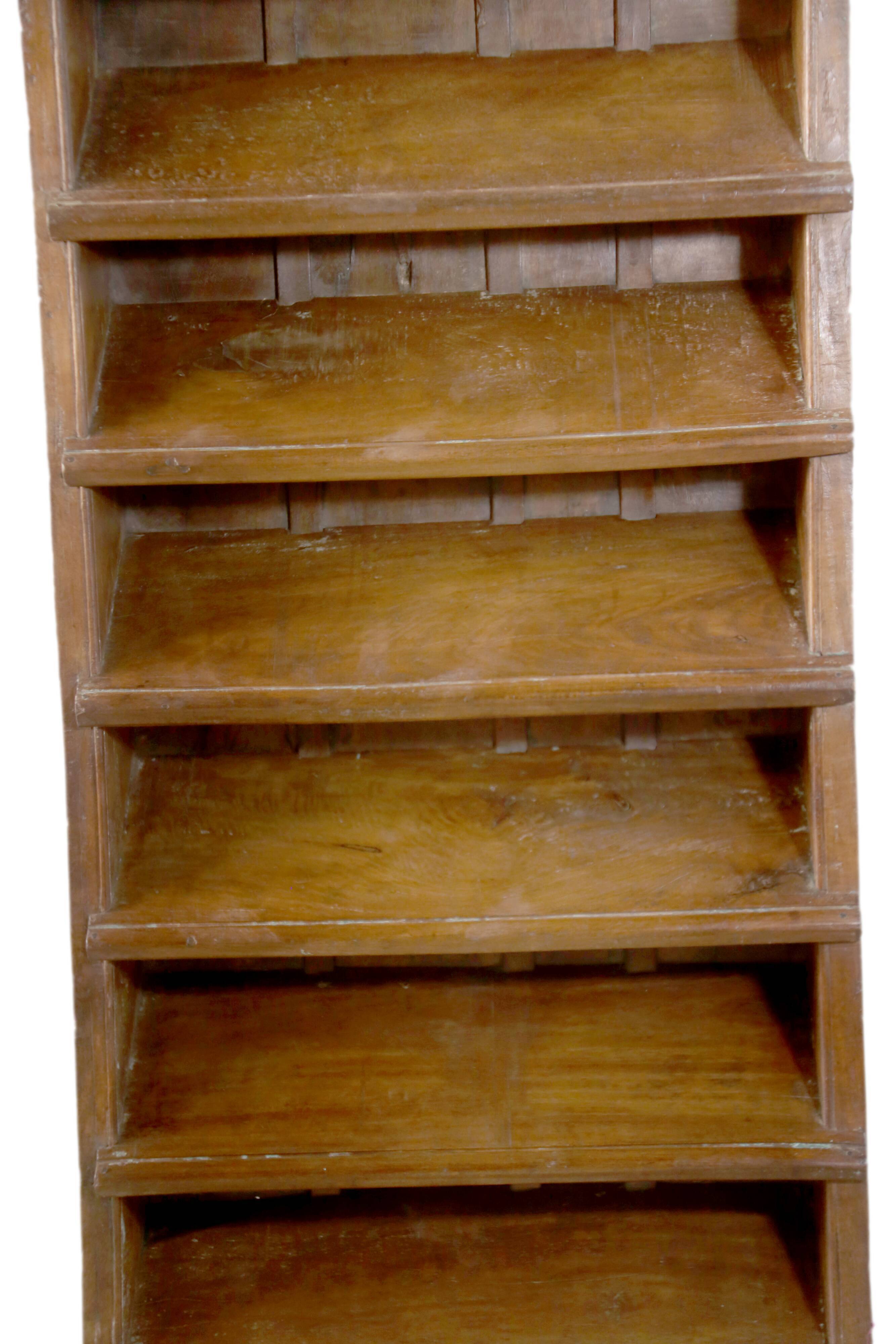 Old straight staircase in Burmese teak