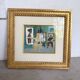 Framed nude oil painting