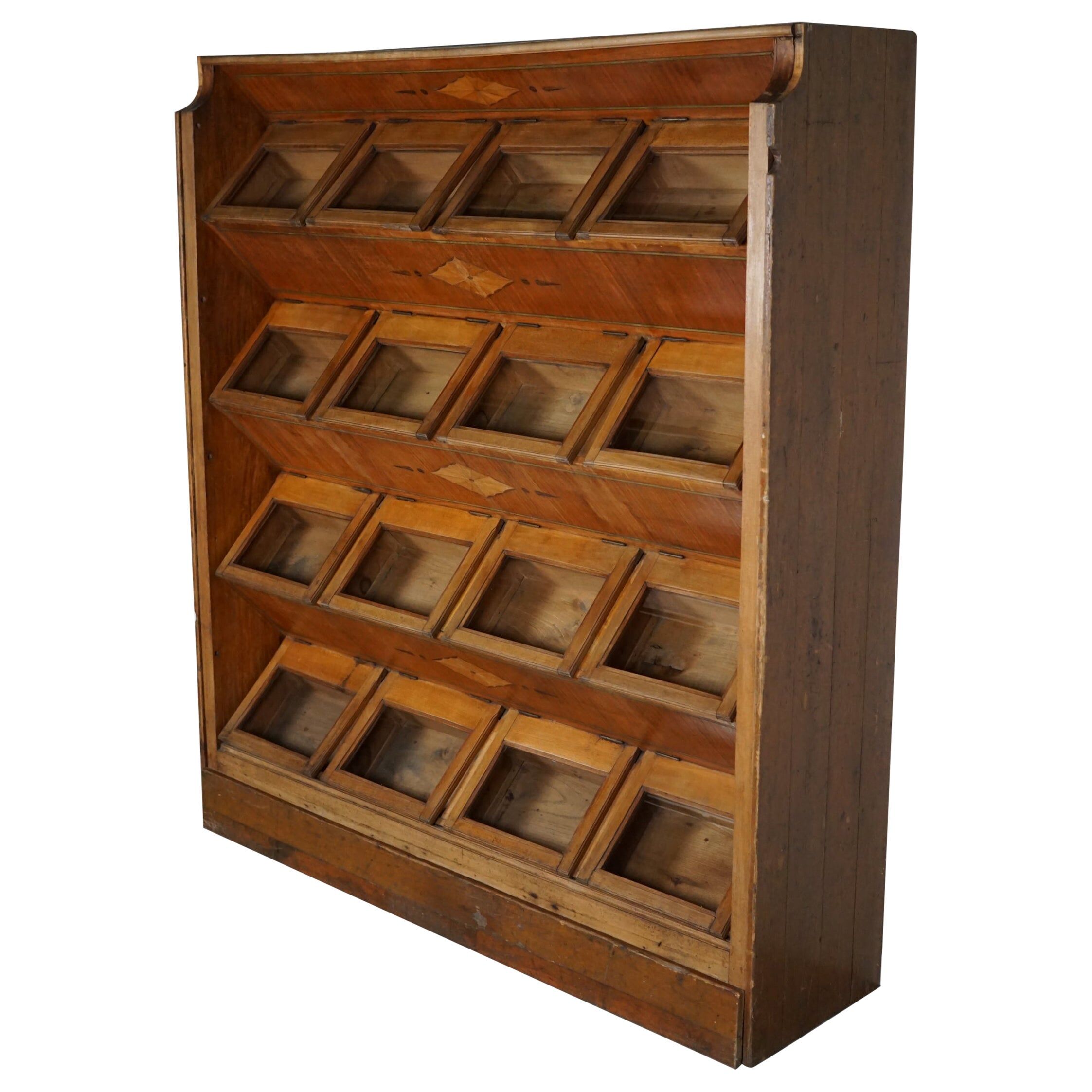 Large Dutch Beech Haberdashery Shop Cabinet, 1920s/30s