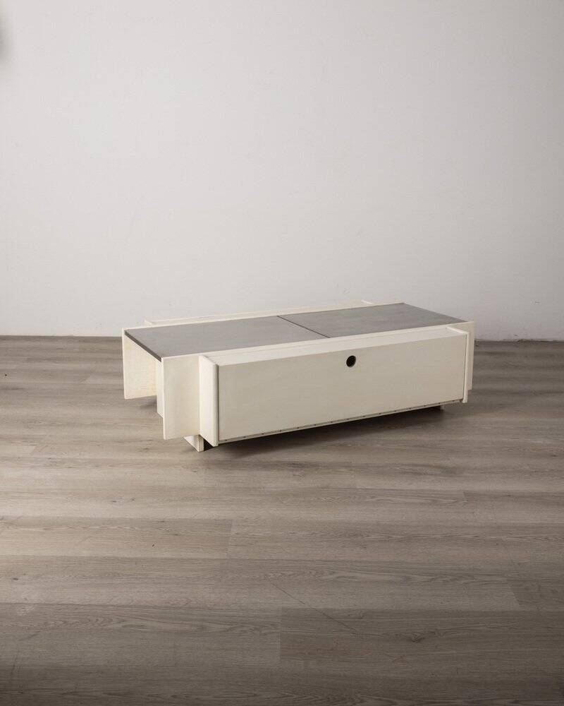 Wooden and chromed metal vintage bar table, 60s