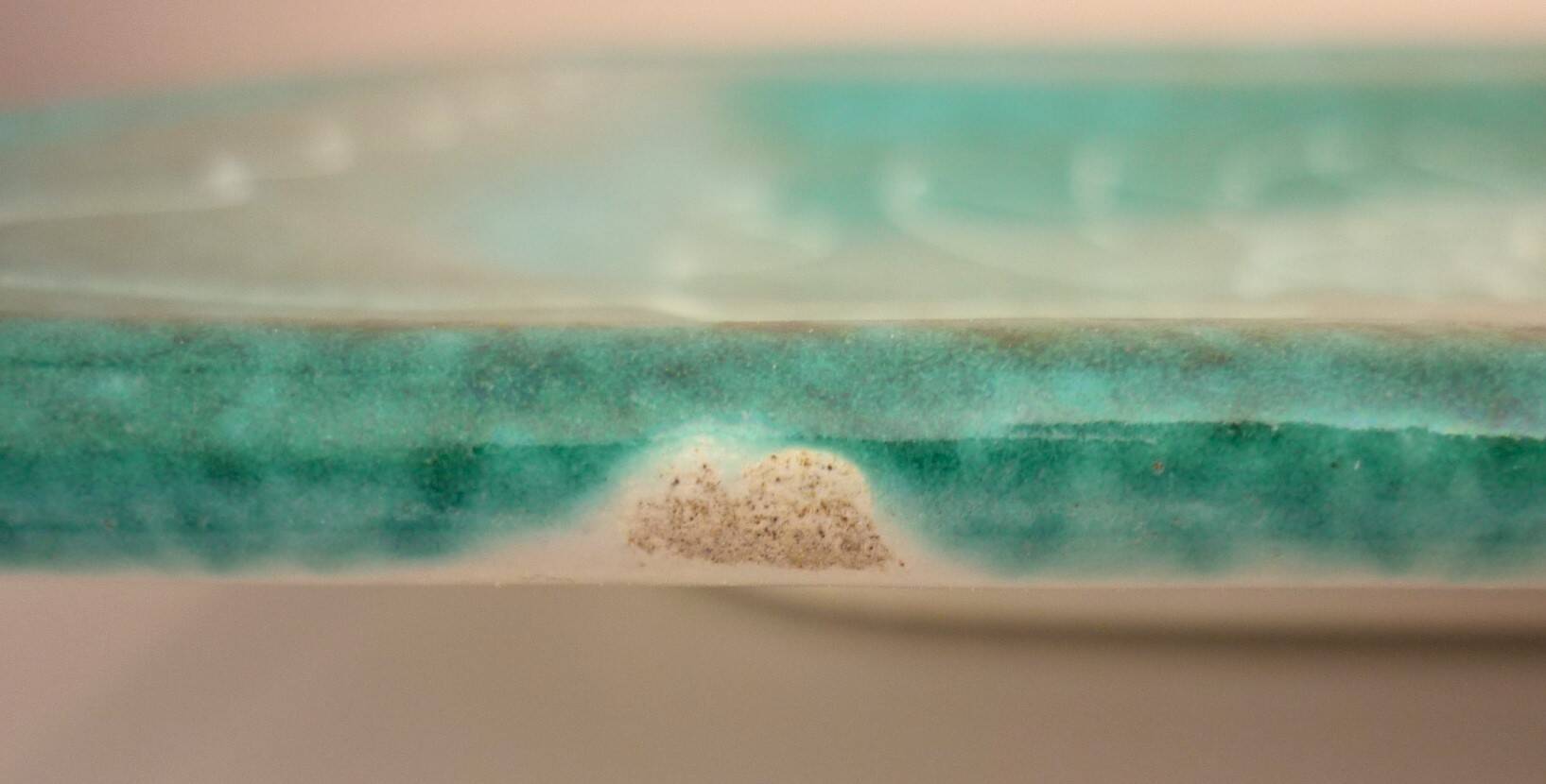 Square dish in glazed ceramic, scarified, signed Jacques Sagan Vallauris,