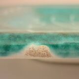 Square dish in glazed ceramic, scarified, signed Jacques Sagan Vallauris,