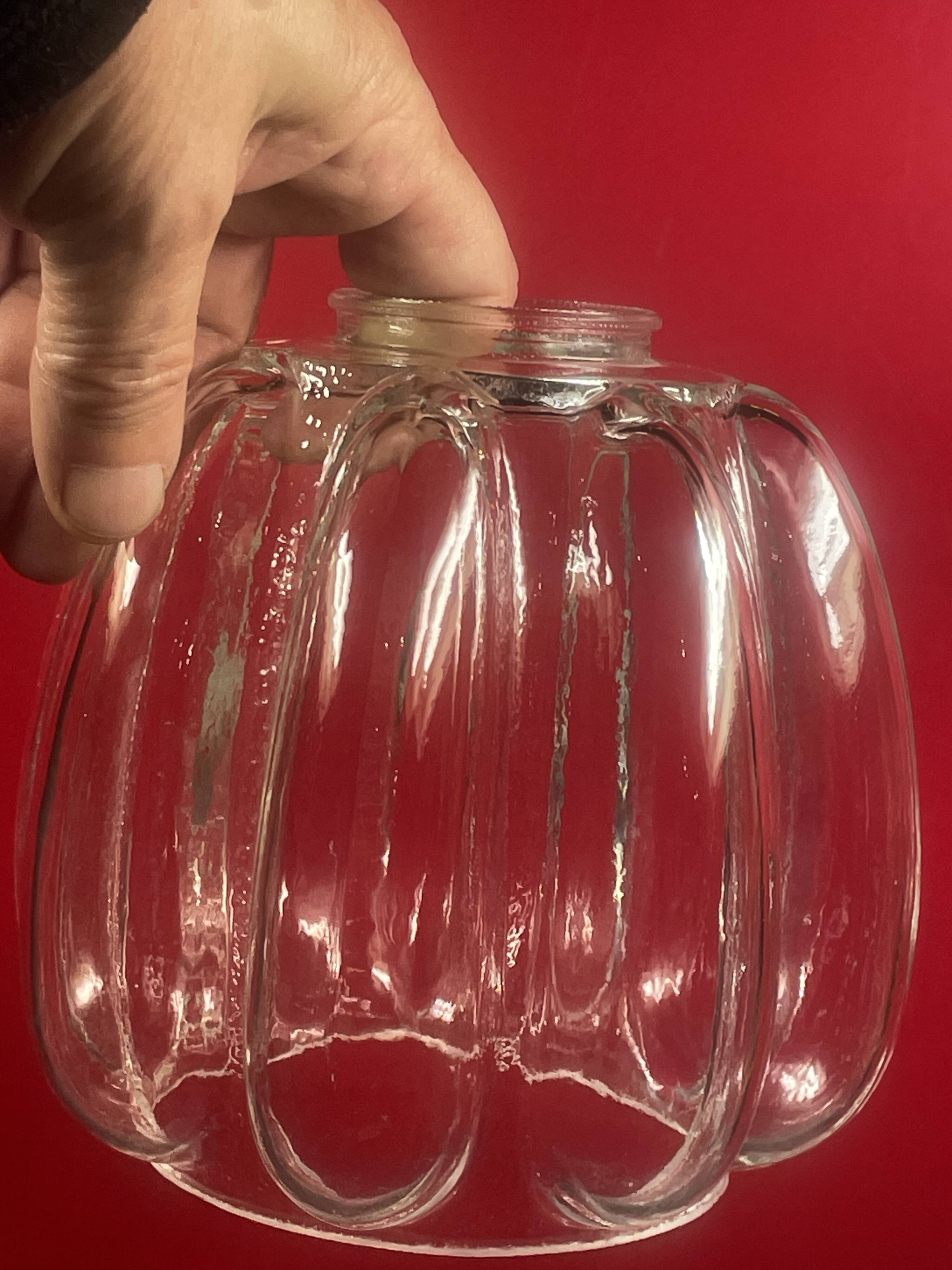 Molded glass pendant lampshade circa 1960