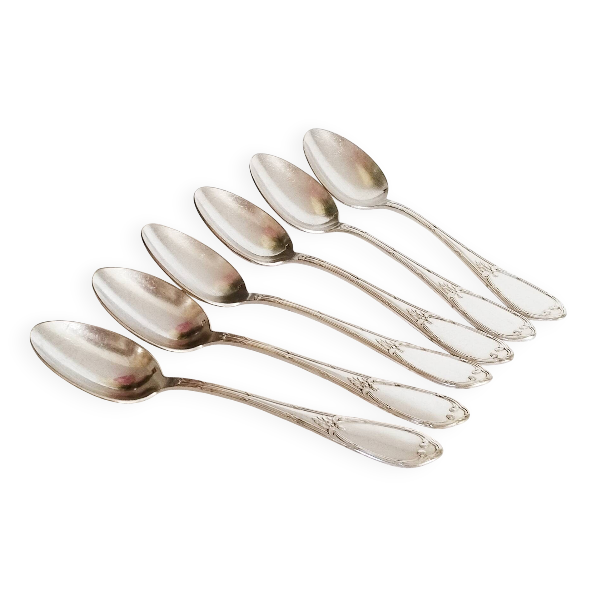 Dessert spoons, silver teaspoons, 18G