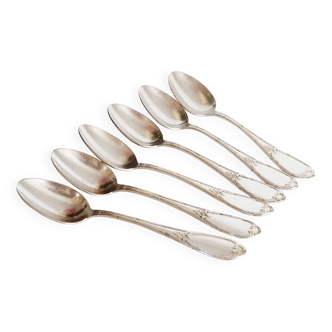 Cuillères à dessert , cuillères à café en argent,  18G