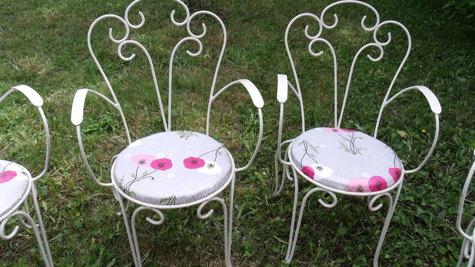 Lot of 5 armchairs for wrought iron garden lounge