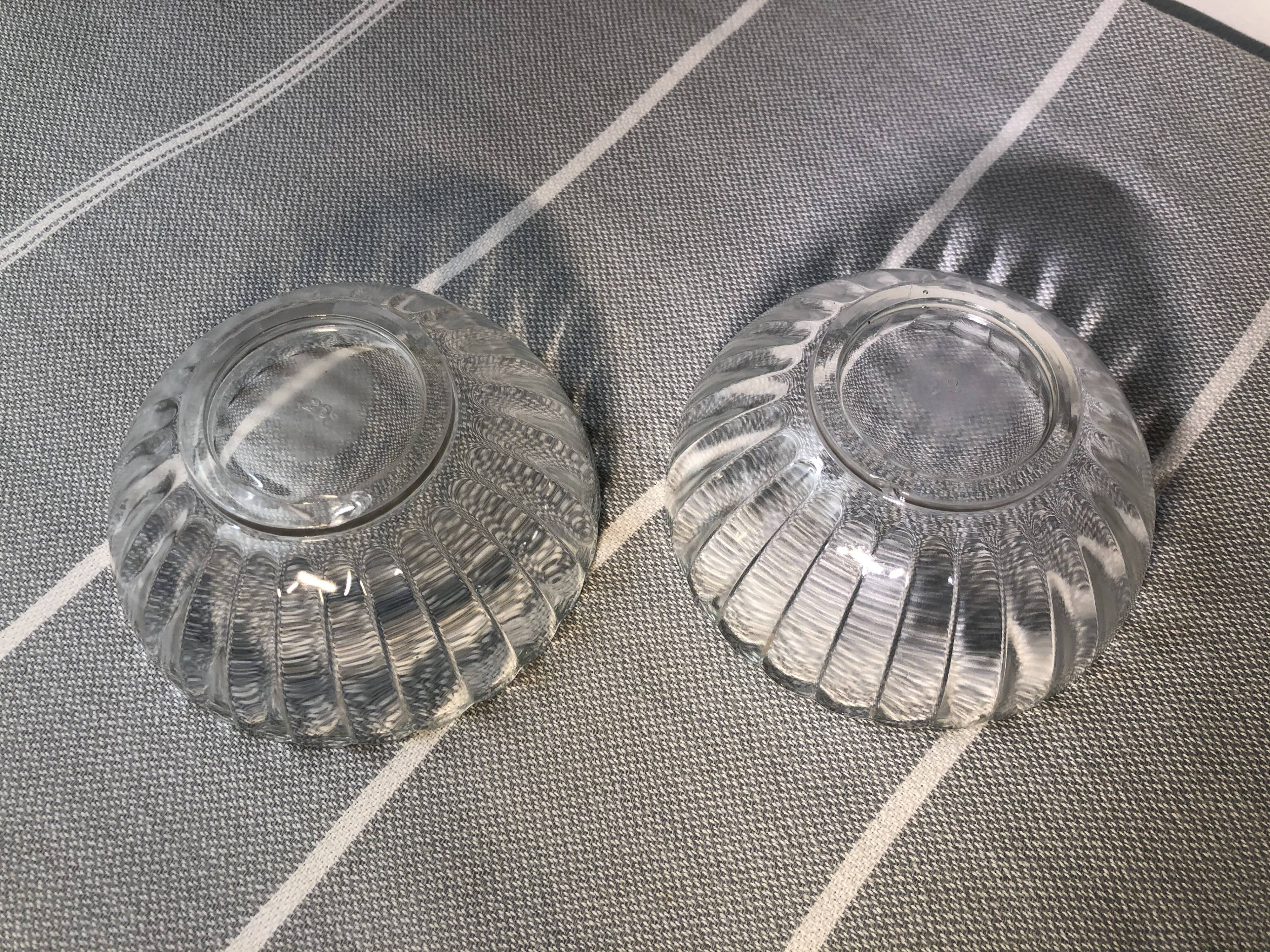 Vintage cups in transparent glass