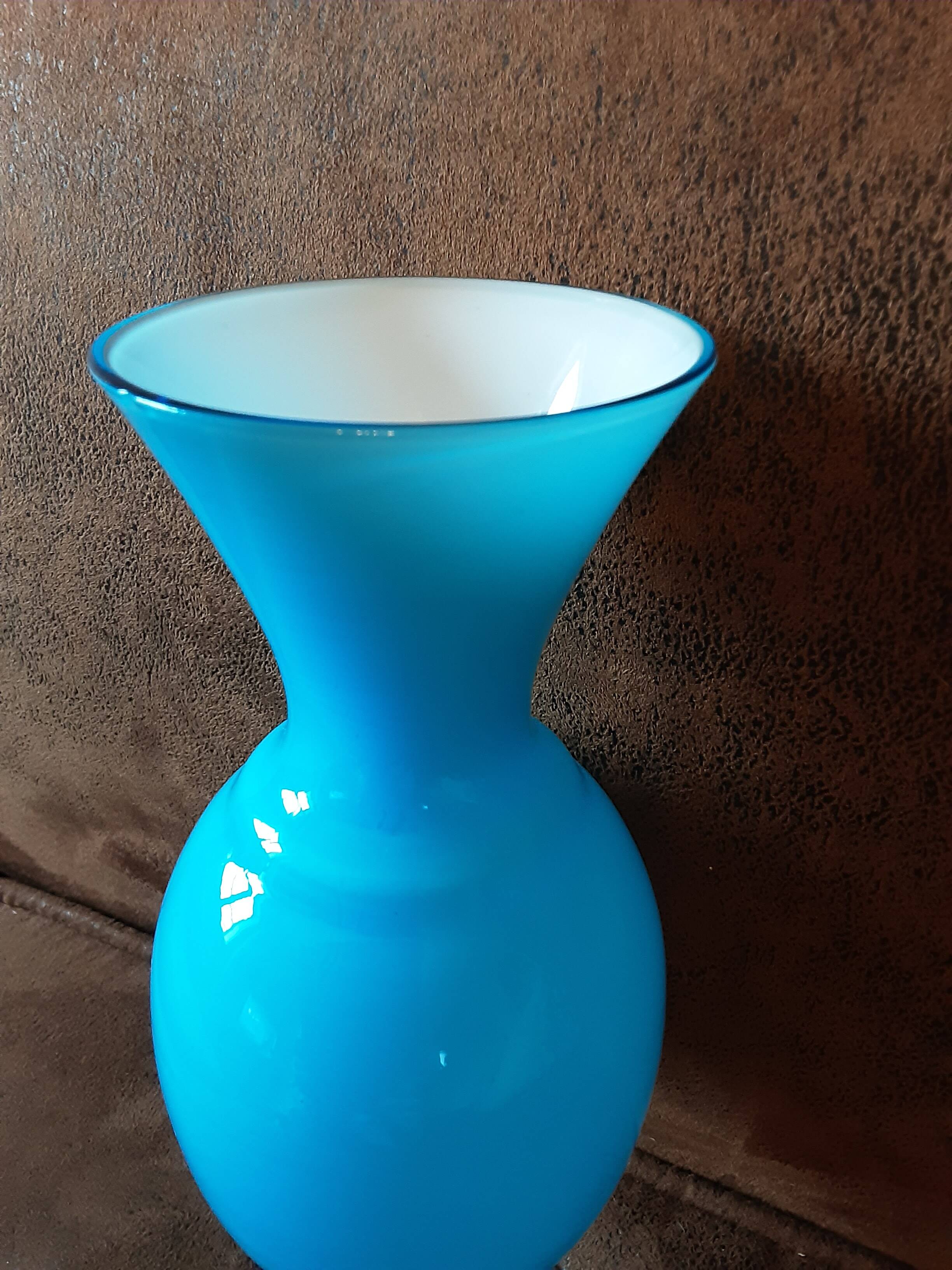 Turquoise opaline vase