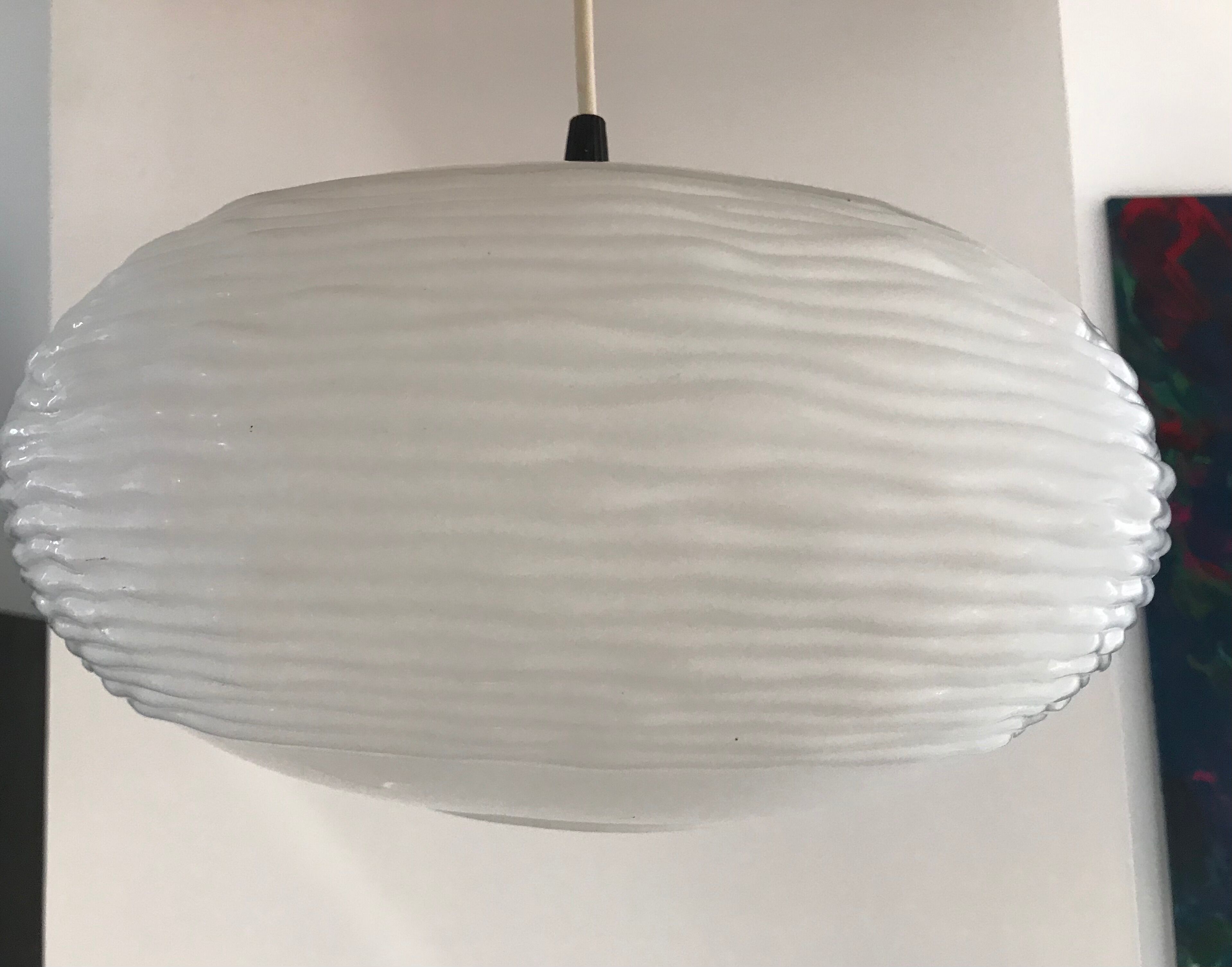 Opaline pendant lamp by louis kalff for Philips
