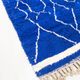 Berber rug Beni Ouarain Majorelle blue with white patterns 1.45x1.08m