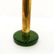 Bougeoir scandinave Gnosjö verre vert et laiton 1960