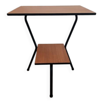 1960s modernist side table – tubular structure & double top