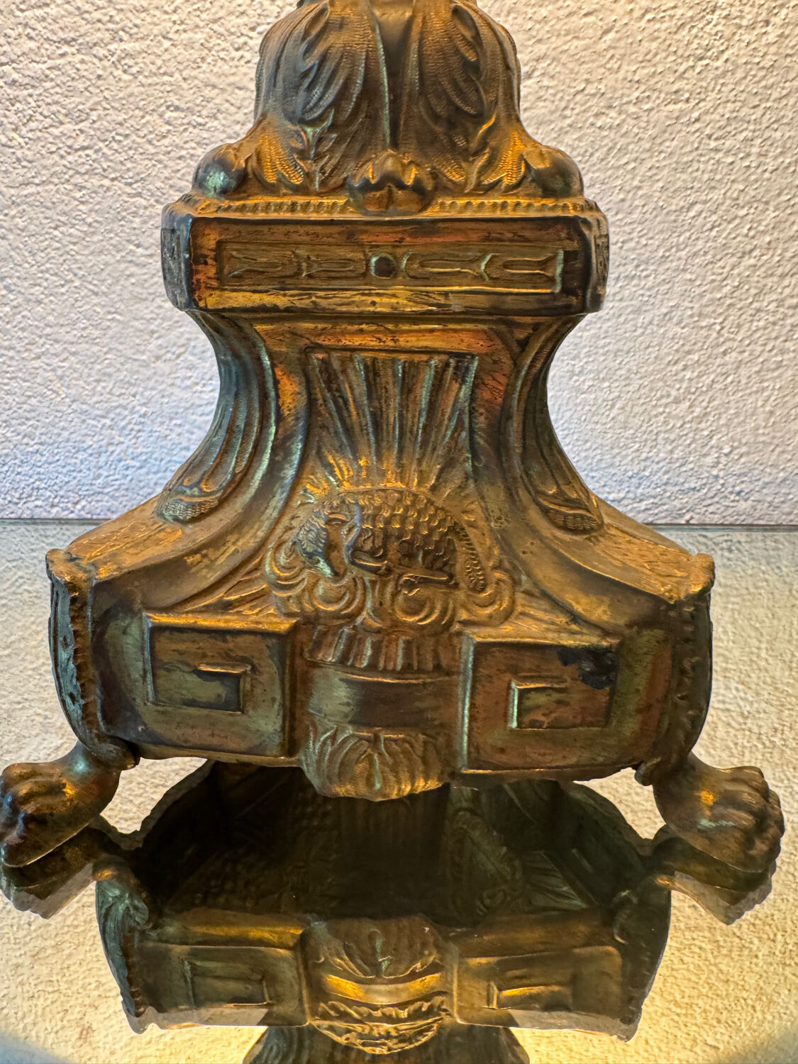 Antique church candlestick lamp