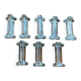 Set of 8 vintage glass knife holders 1960