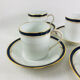 4 Cups and Saucers for Coffee Haviland Model Ambassade (blue rim)