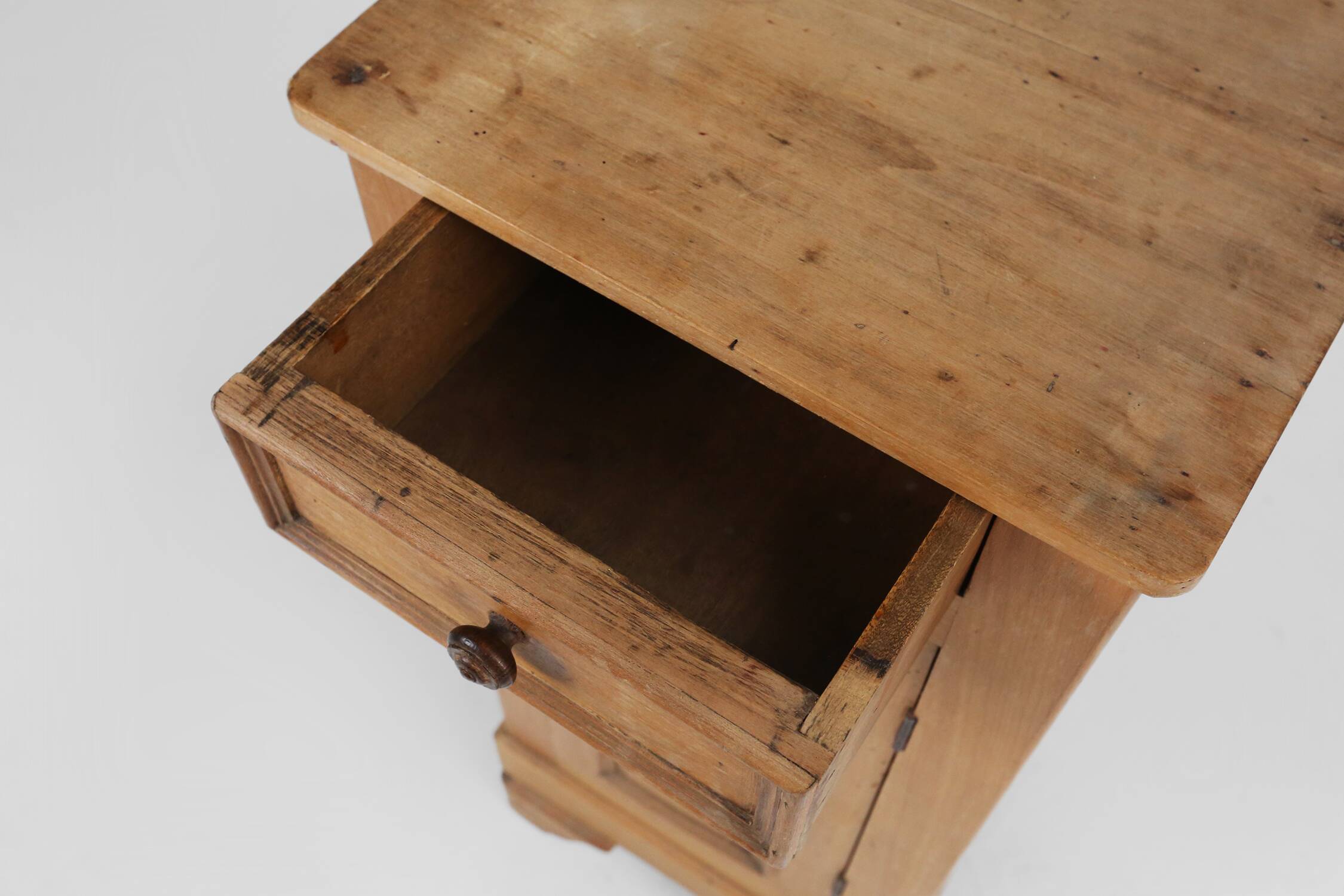 Elegant Art Deco wooden nightstand with drawer, France 1930s