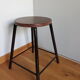 Metal and wood workshop stool industrial style