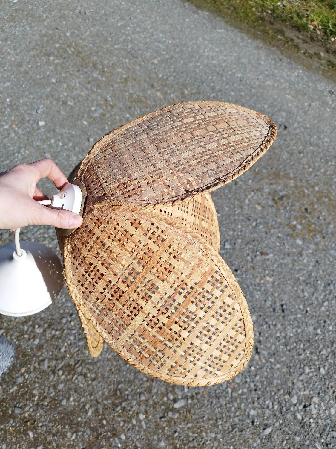 Suspension lampshade rattan straw flower