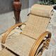 Vintage rattan and bamboo chaise longue, circa 1960s Italy.