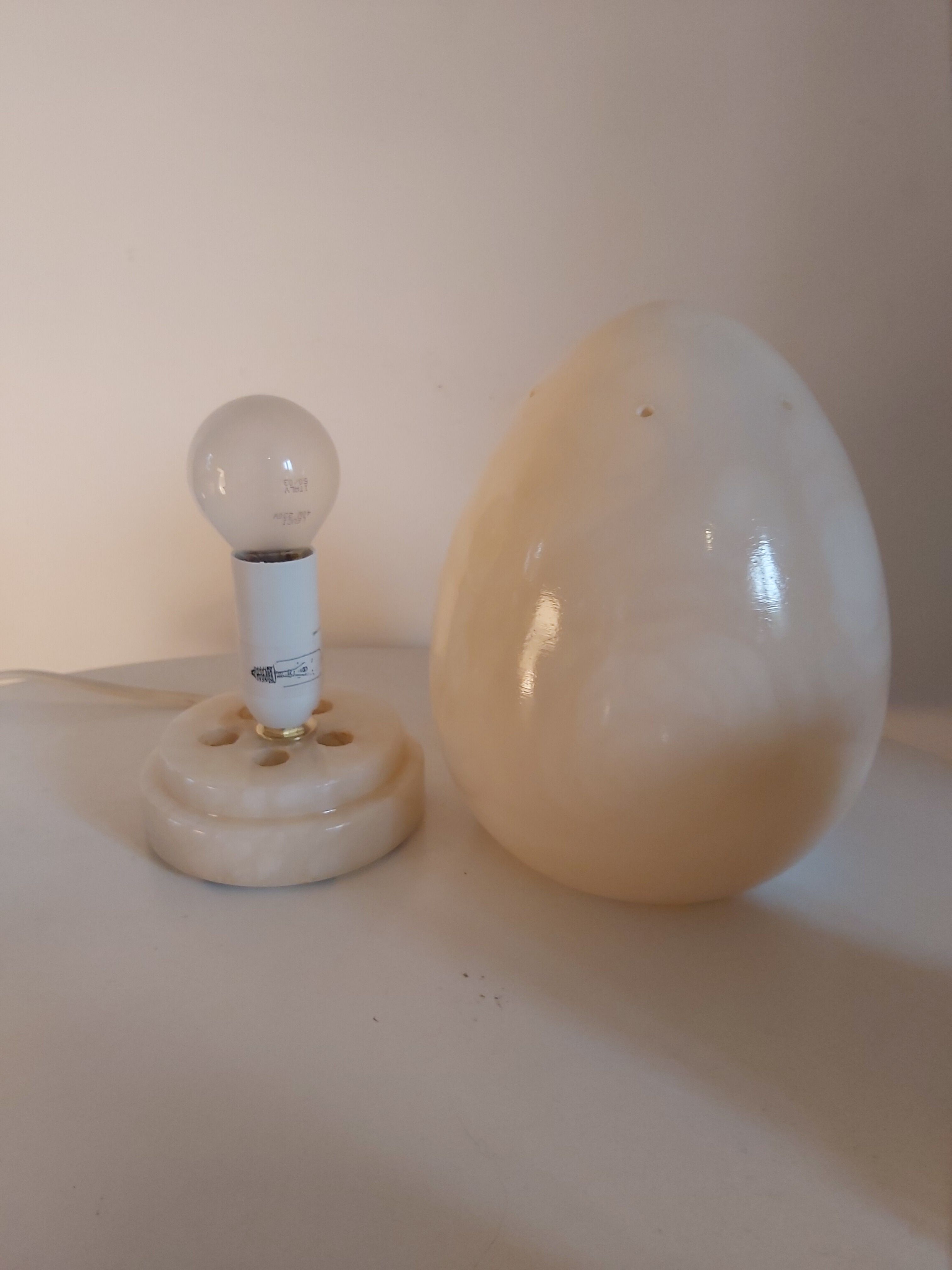 Vintage albatra egg lamp